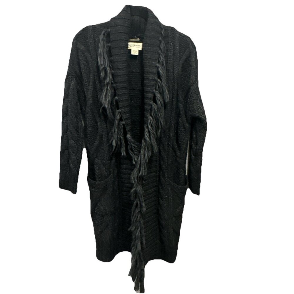 Denim & Supply Ralph Lauren Long Chunky Cable Knit Fringe Cardigan Alpaca Small - Picture 5 of 13